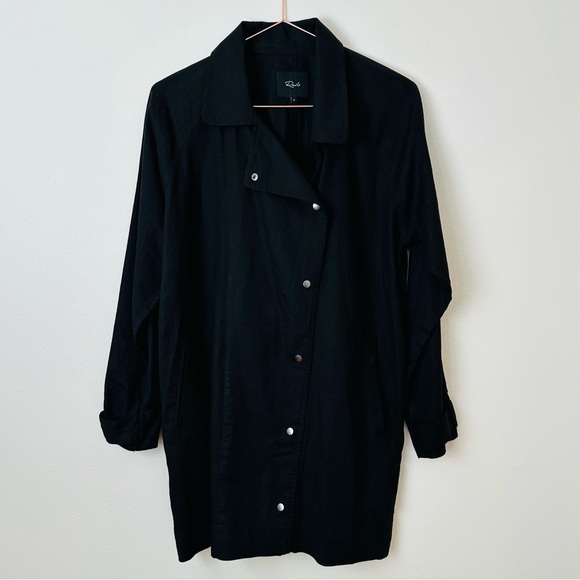 Rails Snap Front “Nadia” Long Jacket Trench cardigan linen blend - Picture 7 of 10